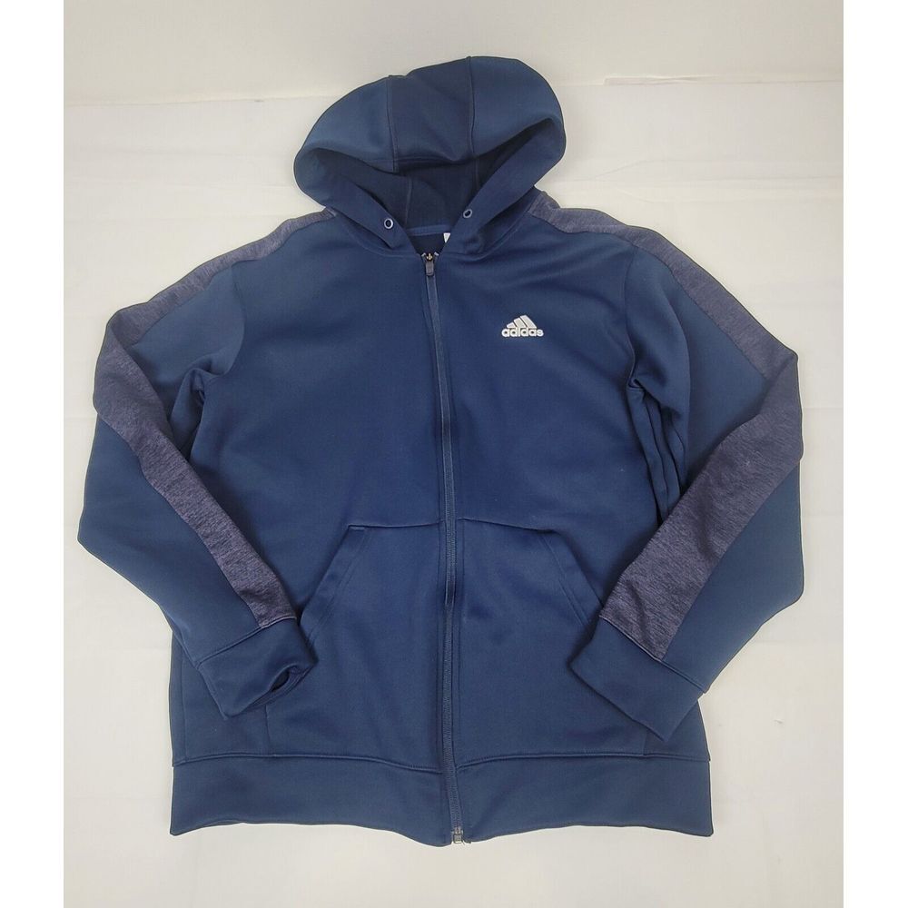 Adidas Track‎ Jacket Men's Size Medium Blue Climalite Full Zip Longsleeve.
